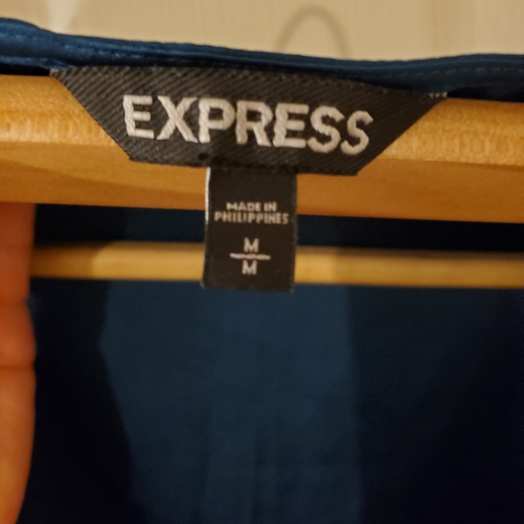 Express Cobalt Short Sleeve Blouse - Picture 4 of 5